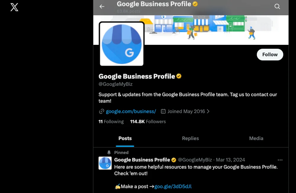 Google Business Profile @GoogleMyBiz